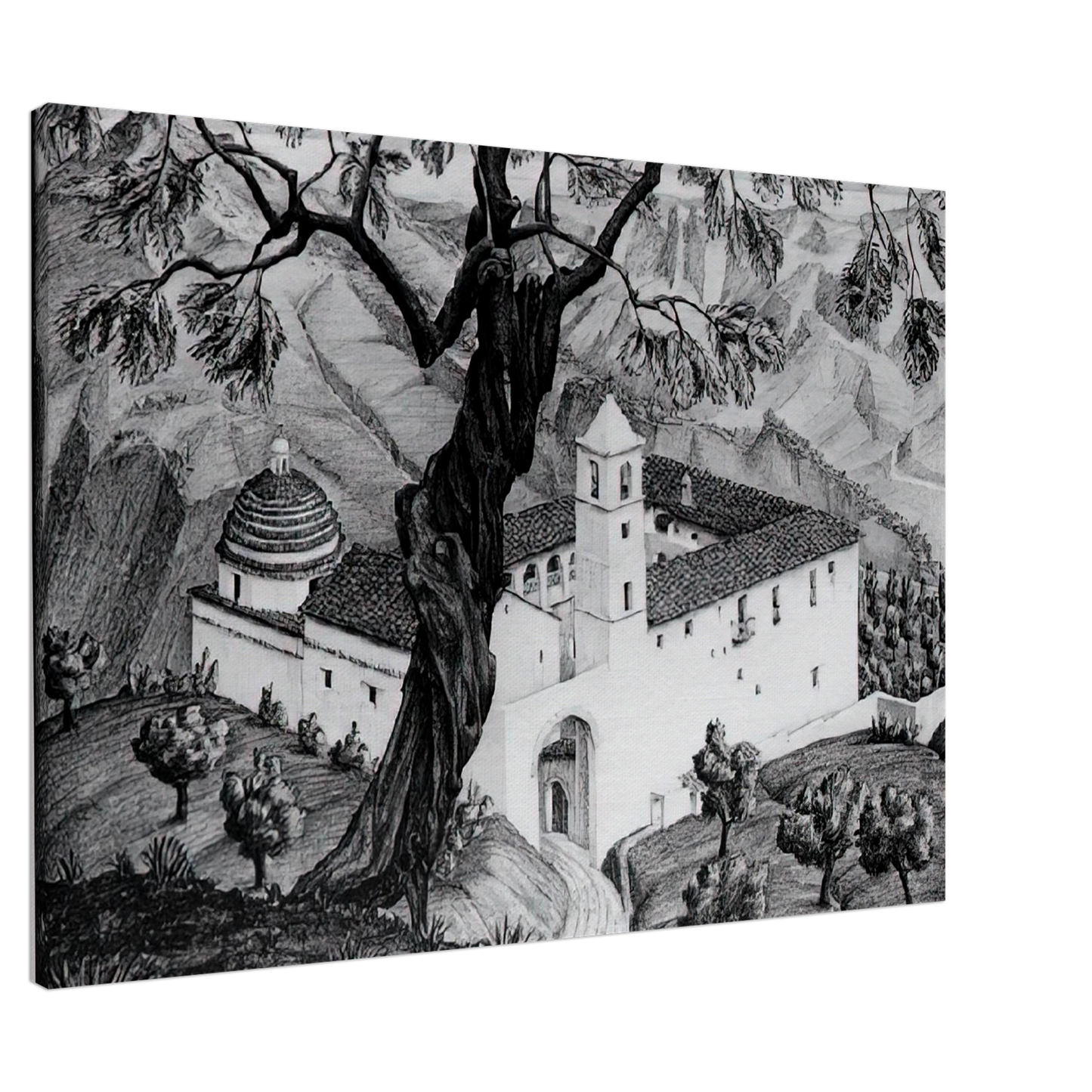 MC Escher - CLOISTER NEAR ROCCA IMPERIALE CALABRIA Canvas - 20x30 cm / 8x12 inches-canvas