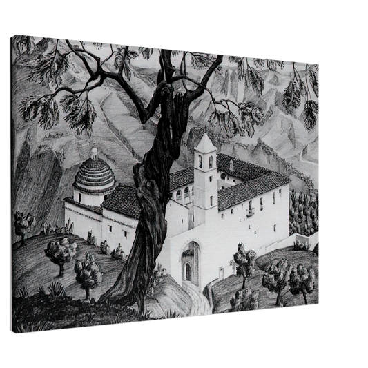 MC Escher - CLOISTER NEAR ROCCA IMPERIALE CALABRIA Canvas - 20x30 cm / 8x12 inches-canvas