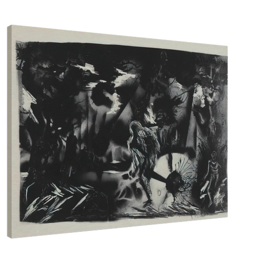 Jackson Pollock - FIGURES IN A LANDSCAPE Canvas - 20x30 cm / 8x12 inches-canvas