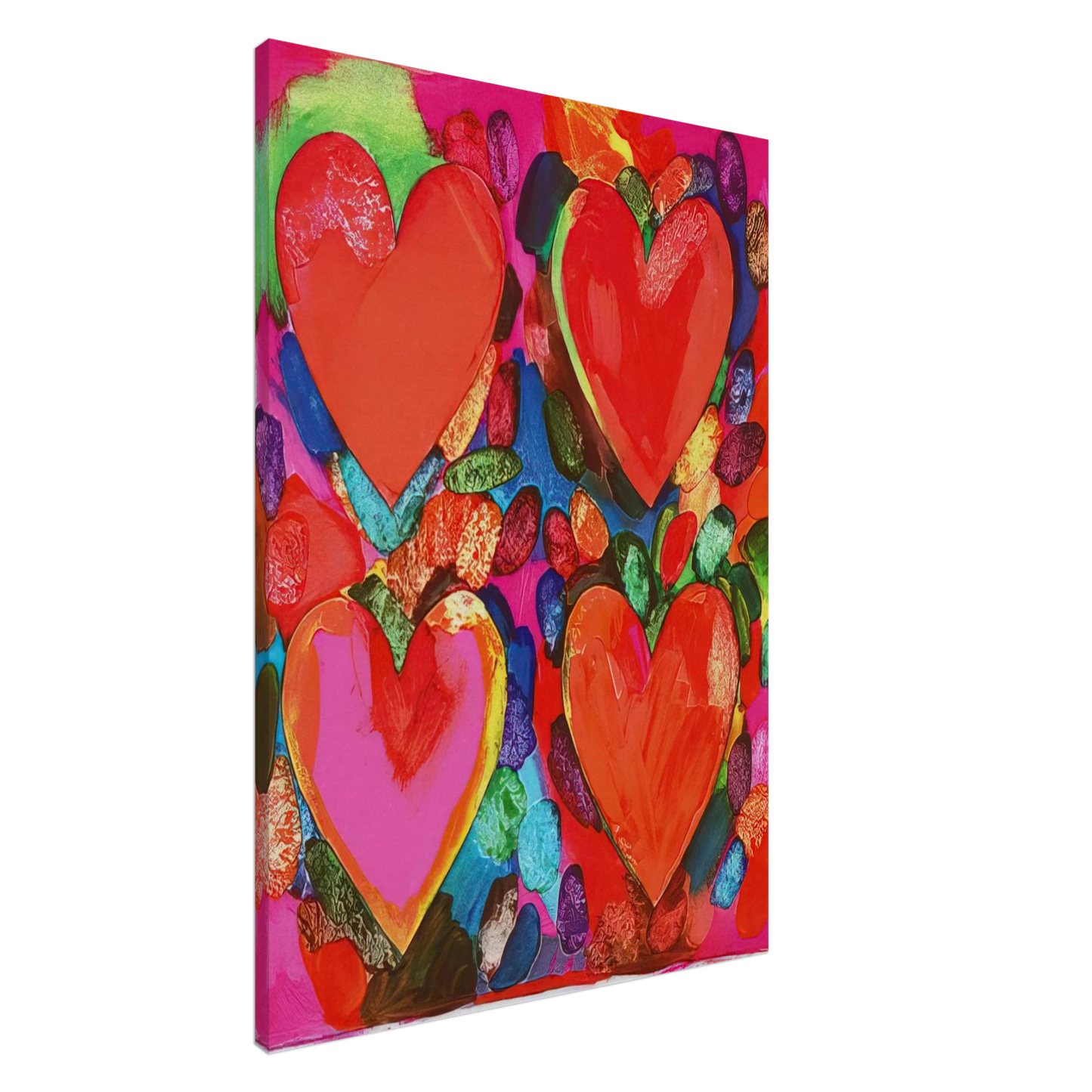 Jim Dine - FOUR HEARTS 1969 Canvas - 20x30 cm / 8x12 inches-canvas