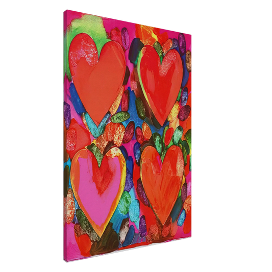 Jim Dine - FOUR HEARTS 1969 Canvas - 20x30 cm / 8x12 inches-canvas