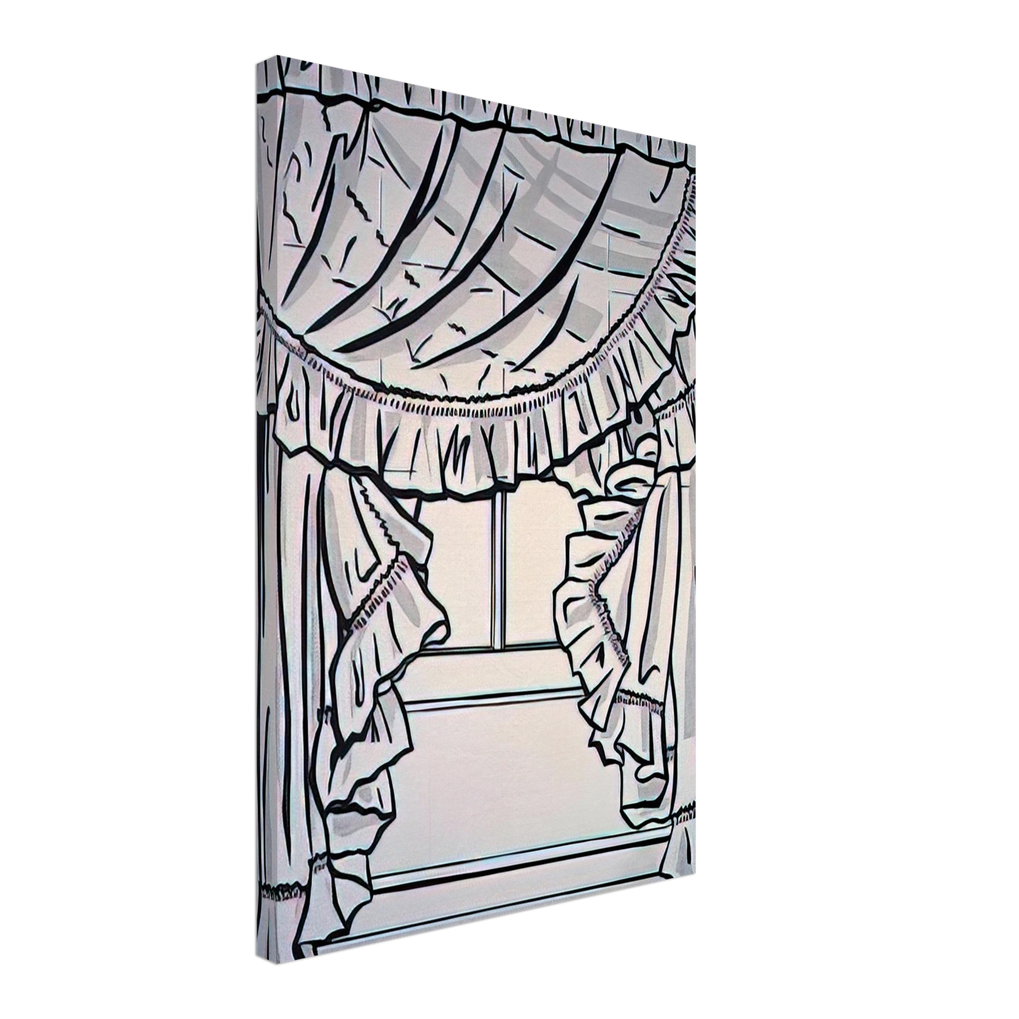 Roy Lichtenstein - CURTAINS 1962 Canvas - 70x100 cm / 28x40 inches-canvas