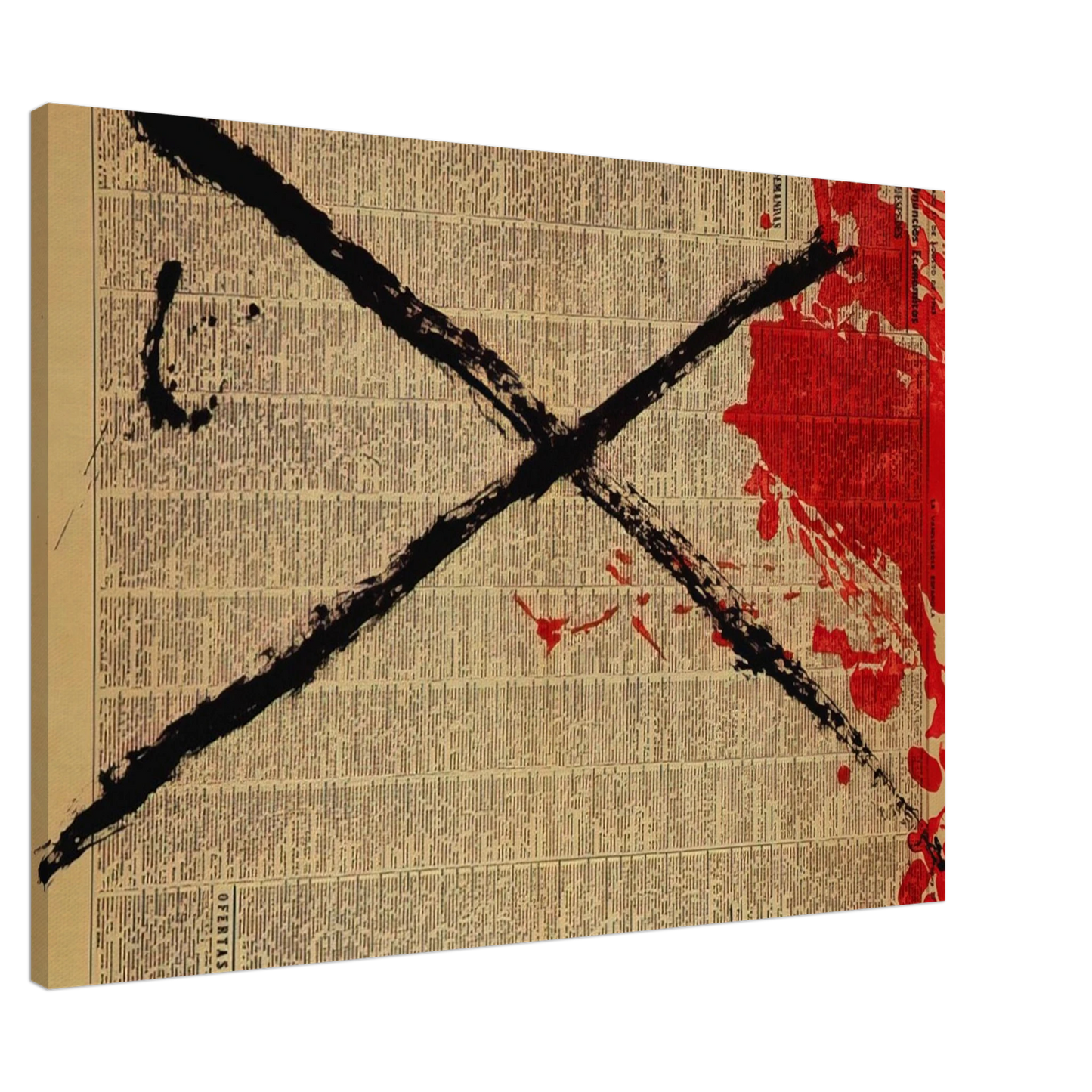 Antoni Tapies - JOURNAL 1968 Canvas - 20x30 cm / 8x12 inches-canvas