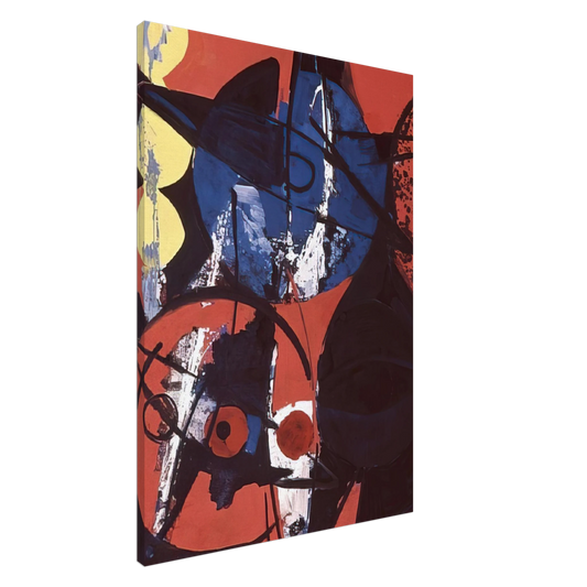 Ernst Wilhelm Nay - Blaufeuer - 1964 Canvas - 20x30 cm / 8x12 inches-canvas