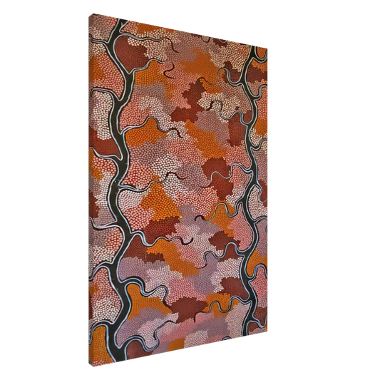 Clifford Possum Tjapaltjarri - Lightning Dreaming - 1989 Canvas - 20x30 cm / 8x12 inches-canvas