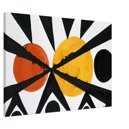 Alexander Calder - ACROSS THE ORANGE MOONS 1967 Canvas - 20x30 cm / 8x12 inches-canvas