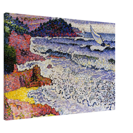 Henri-Edmond Cross - The Choppy Sea Canvas - 20x30 cm / 8x12 inches-canvas