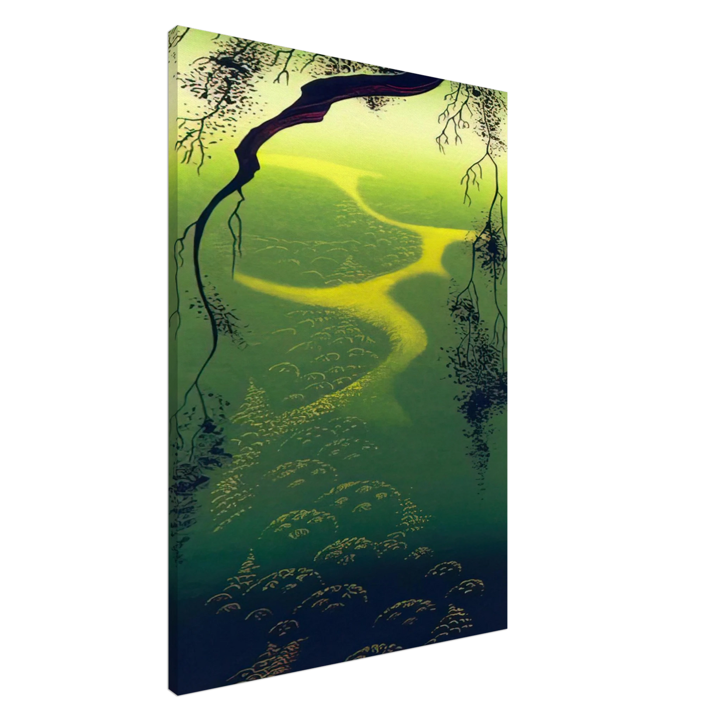 Eyvind Earle - Green Mist Canvas - 20x30 cm / 8x12 inches-canvas