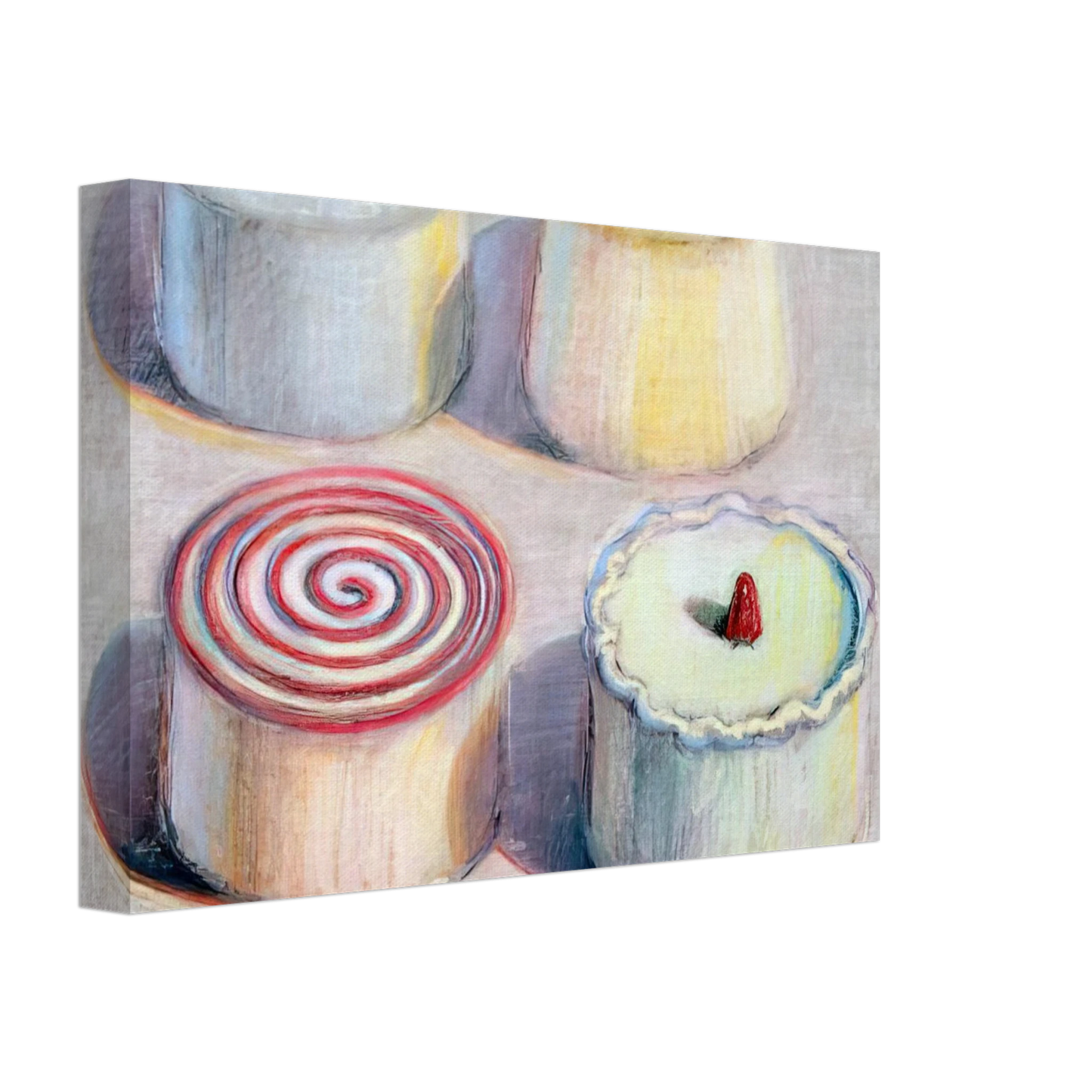Wayne Thiebaud - Four Cakes - 1996 Canvas - 70x100 cm / 28x40 inches-canvas