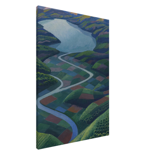 Gerardo Dottori - Paesaggio Aereo - 1936 Canvas - 20x30 cm / 8x12 inches-canvas