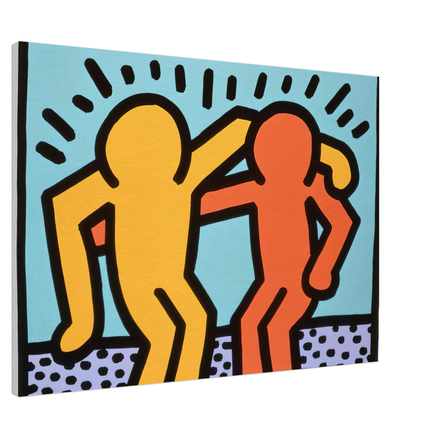 Keith Haring - BEST BUDDIES 1990 Canvas - 20x30 cm / 8x12 inches-canvas