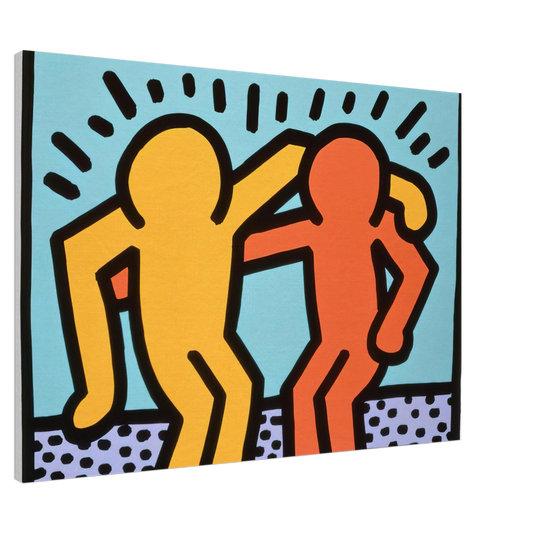 Keith Haring - BEST BUDDIES 1990 Canvas - 20x30 cm / 8x12 inches-canvas