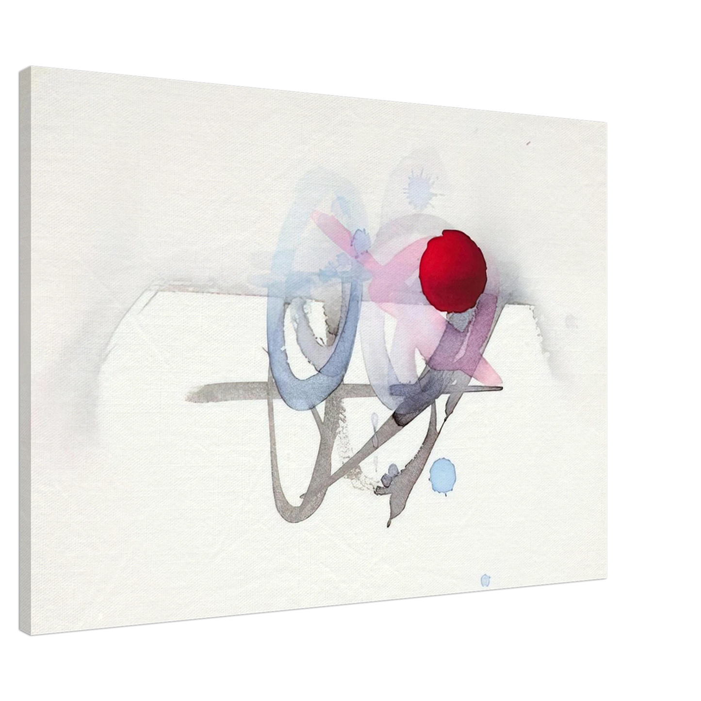 Luis Feito - UNTITLED RED BLACK PINK AND BLUE Canvas - 20x30 cm / 8x12 inches-canvas