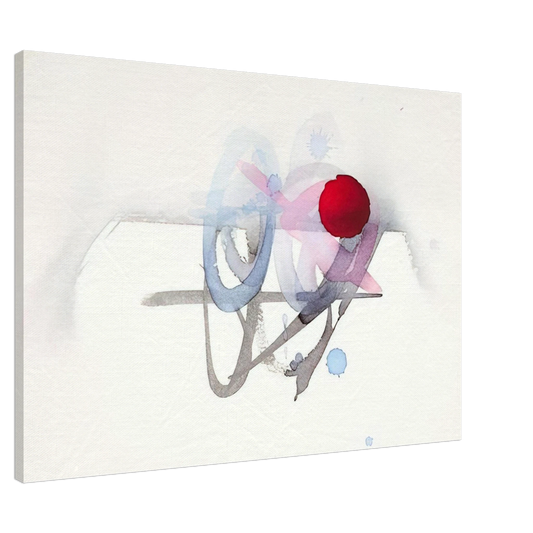 Luis Feito - UNTITLED RED BLACK PINK AND BLUE Canvas - 20x30 cm / 8x12 inches-canvas