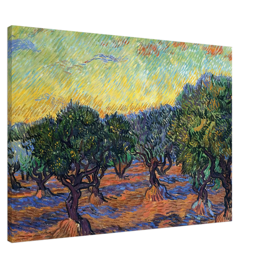 Vincent van Gogh - Olive Grove - Orange Sky Canvas - 20x30 cm / 8x12 inches-canvas