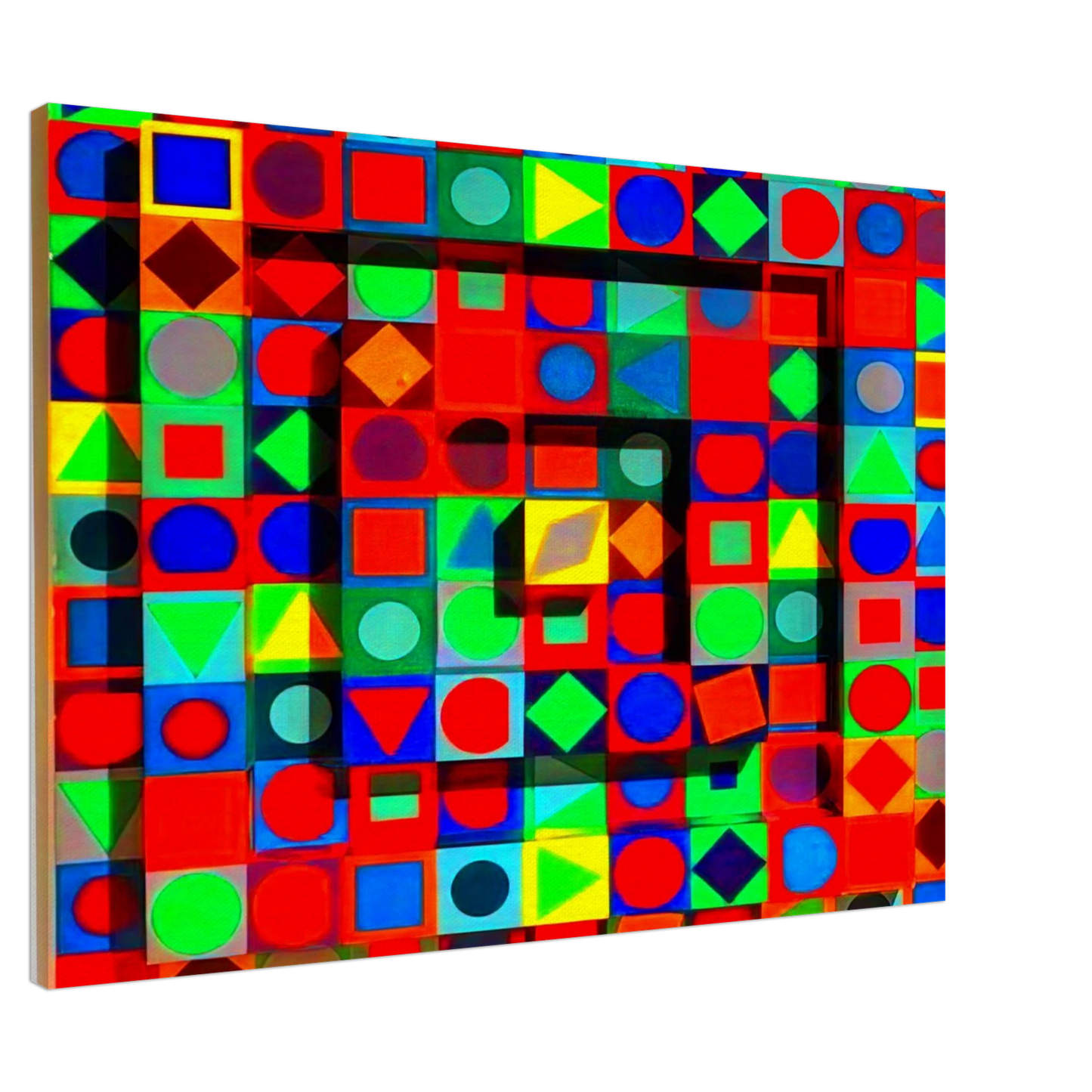 Victor Vasarely - Folklore - 1963 Canvas - 20x30 cm / 8x12 inches-canvas