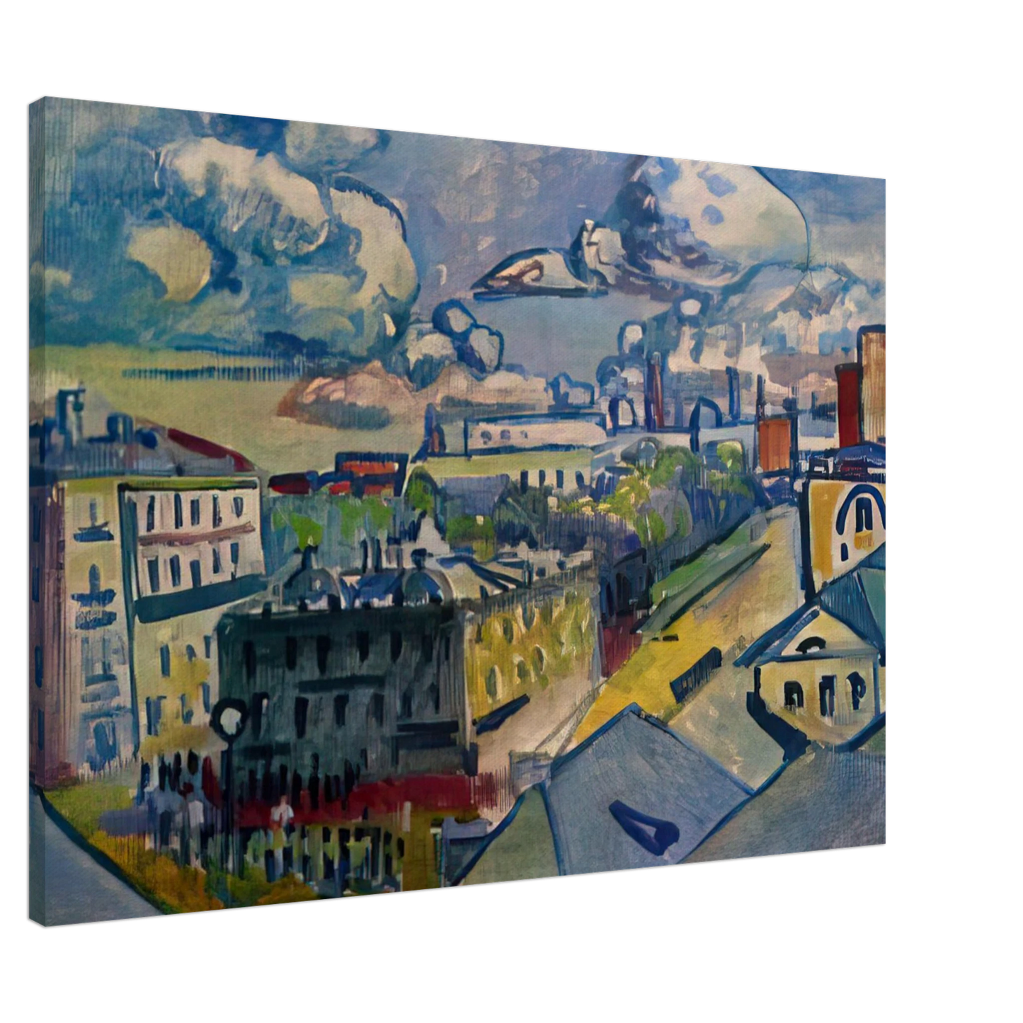 Wassily Kandinsky - MOSCOW ZUBOVSKAYA SQUARE STUDY 1916 Canvas - 20x30 cm / 8x12 inches-canvas