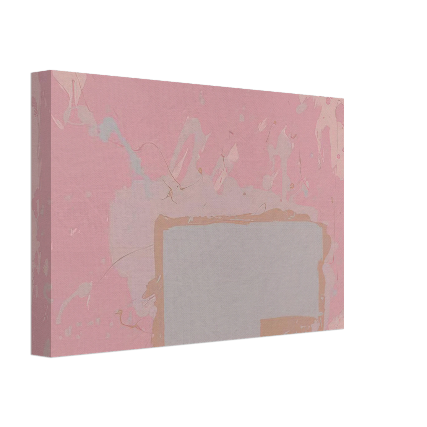 John Hoyland - Grey  Blue on Pink - 1971 Canvas - 40x60 cm / 16x24 inches-canvas