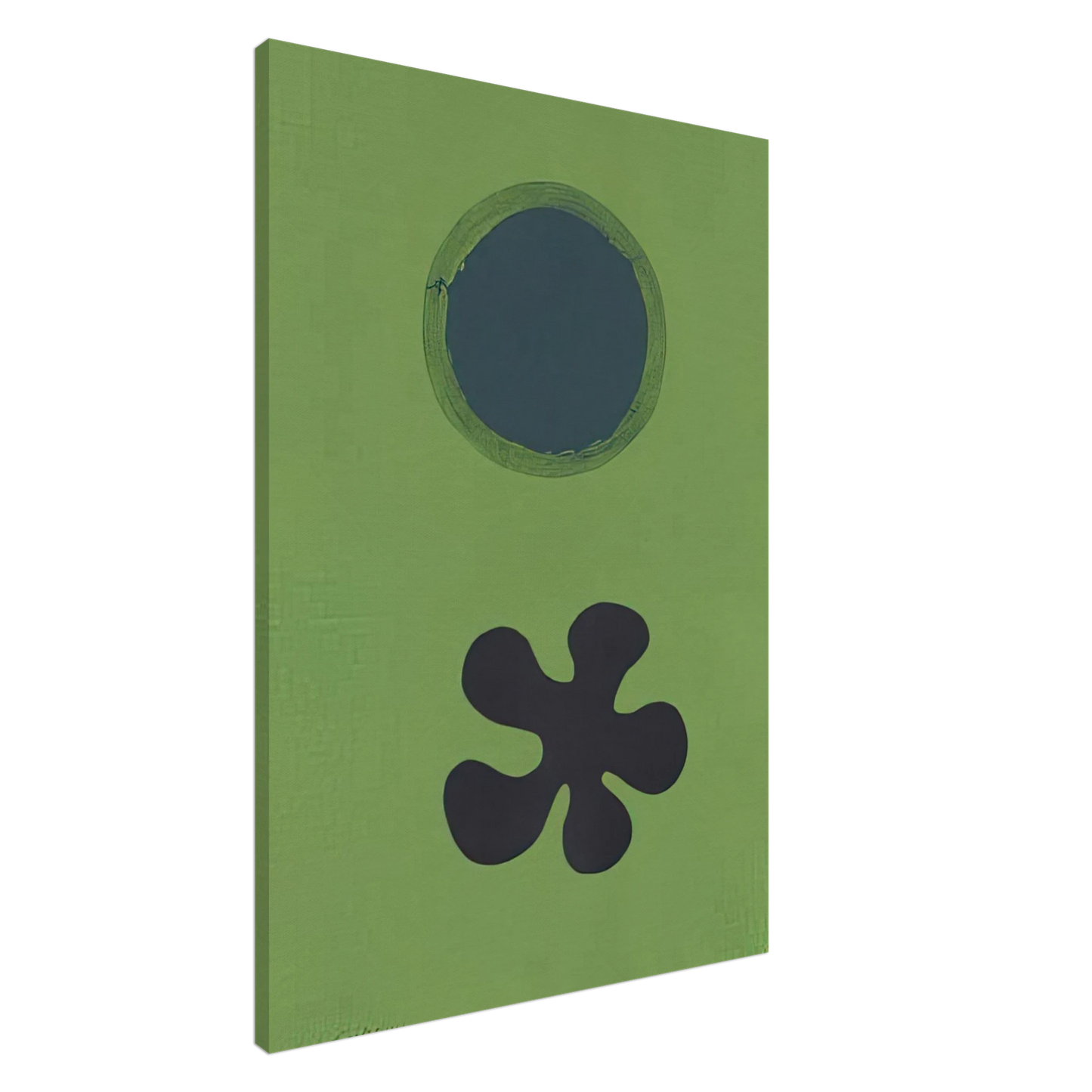 Adolph Gottlieb - Green Ground--Black Form - 1966 Canvas - 20x30 cm / 8x12 inches-canvas