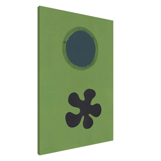 Adolph Gottlieb - Green Ground--Black Form - 1966 Canvas - 20x30 cm / 8x12 inches-canvas