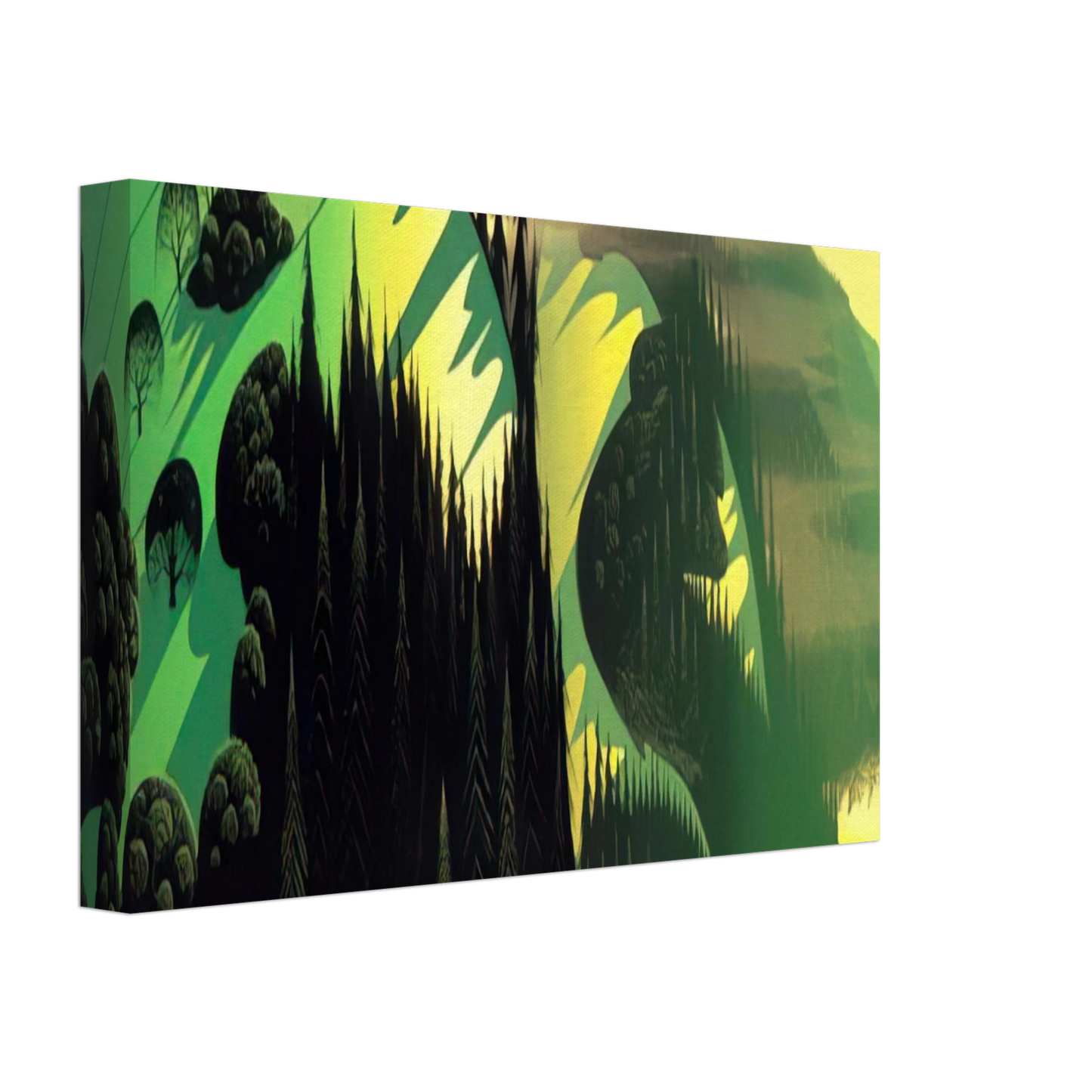 Eyvind Earle - Three Pastures by the Sea Canvas - 70x100 cm / 28x40 inches-canvas