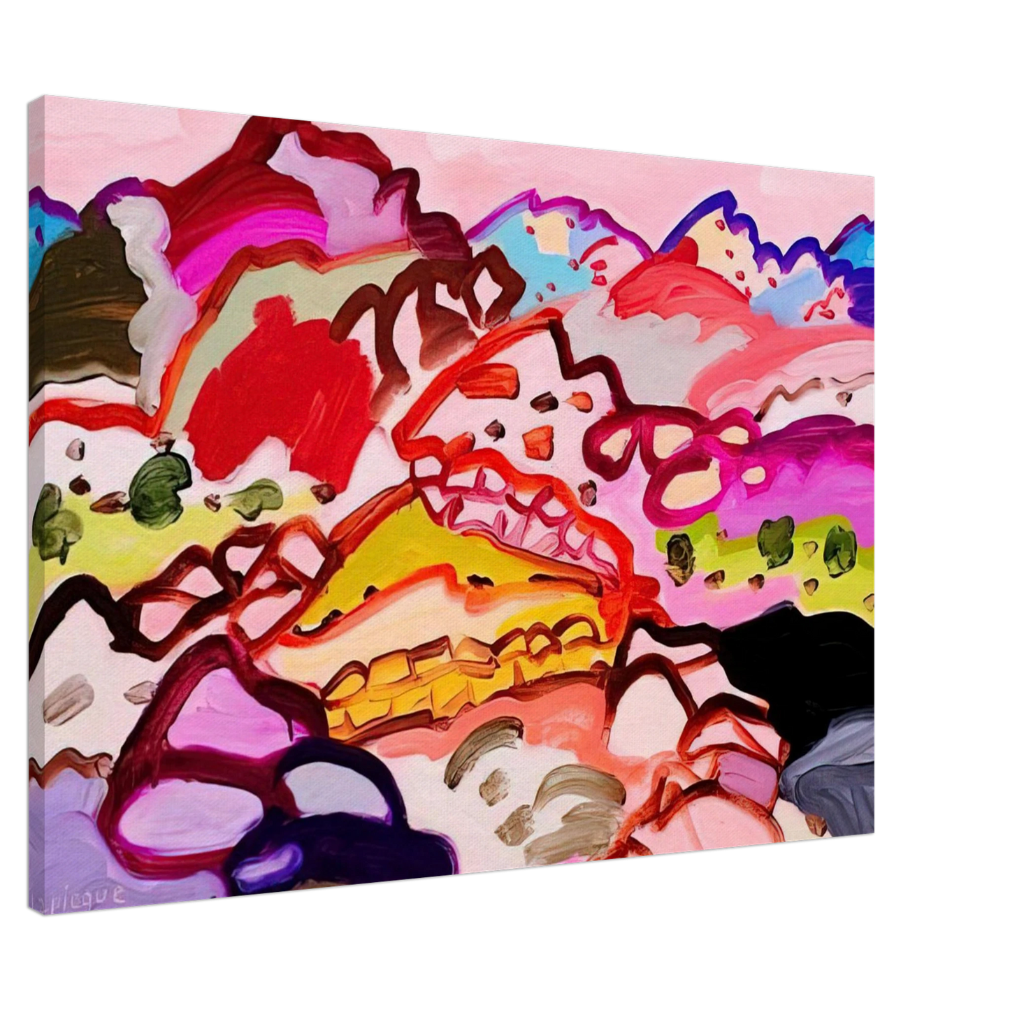 Charles Lapicque - Paysage en Castille - 1973 Canvas - 20x30 cm / 8x12 inches-canvas