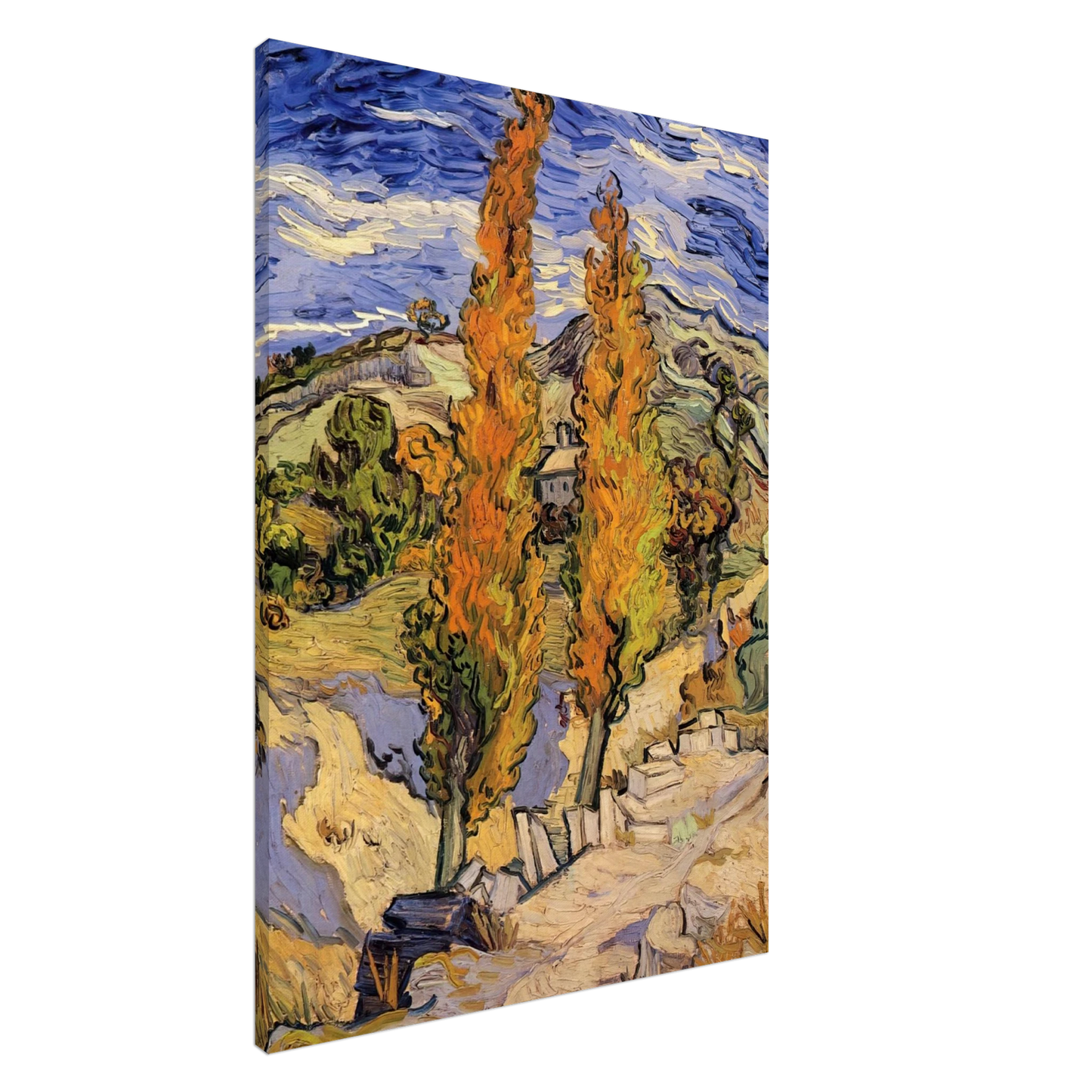 Vincent van Gogh - Two Poplars on a Hill Canvas - 20x30 cm / 8x12 inches-canvas
