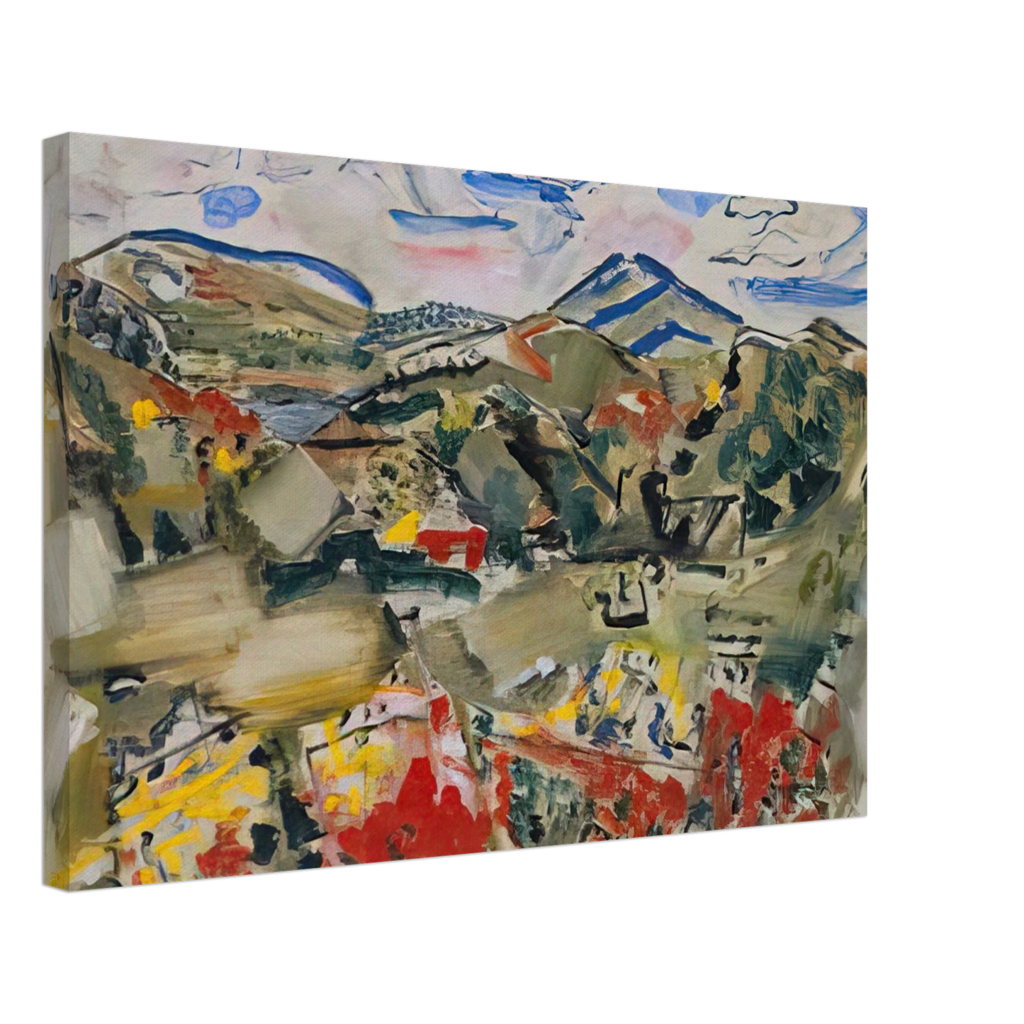 John Marin - Tunk Mountains, Autumn, Maine - 1945 Canvas - 40x60 cm / 16x24 inches-canvas