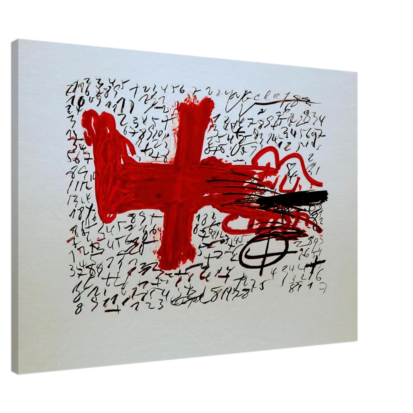 Antoni Tapies - JAMBE ET CHIFFRES 1984 Canvas - 20x30 cm / 8x12 inches-canvas