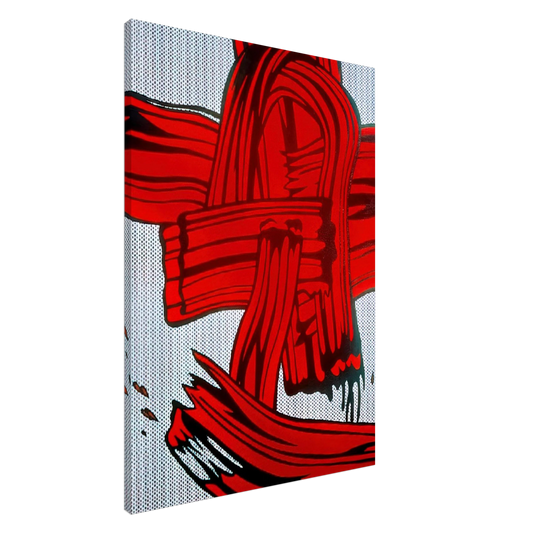 Roy Lichtenstein - RED PAINTING BRUSHSTROKE 1965 Canvas - 20x30 cm / 8x12 inches-canvas