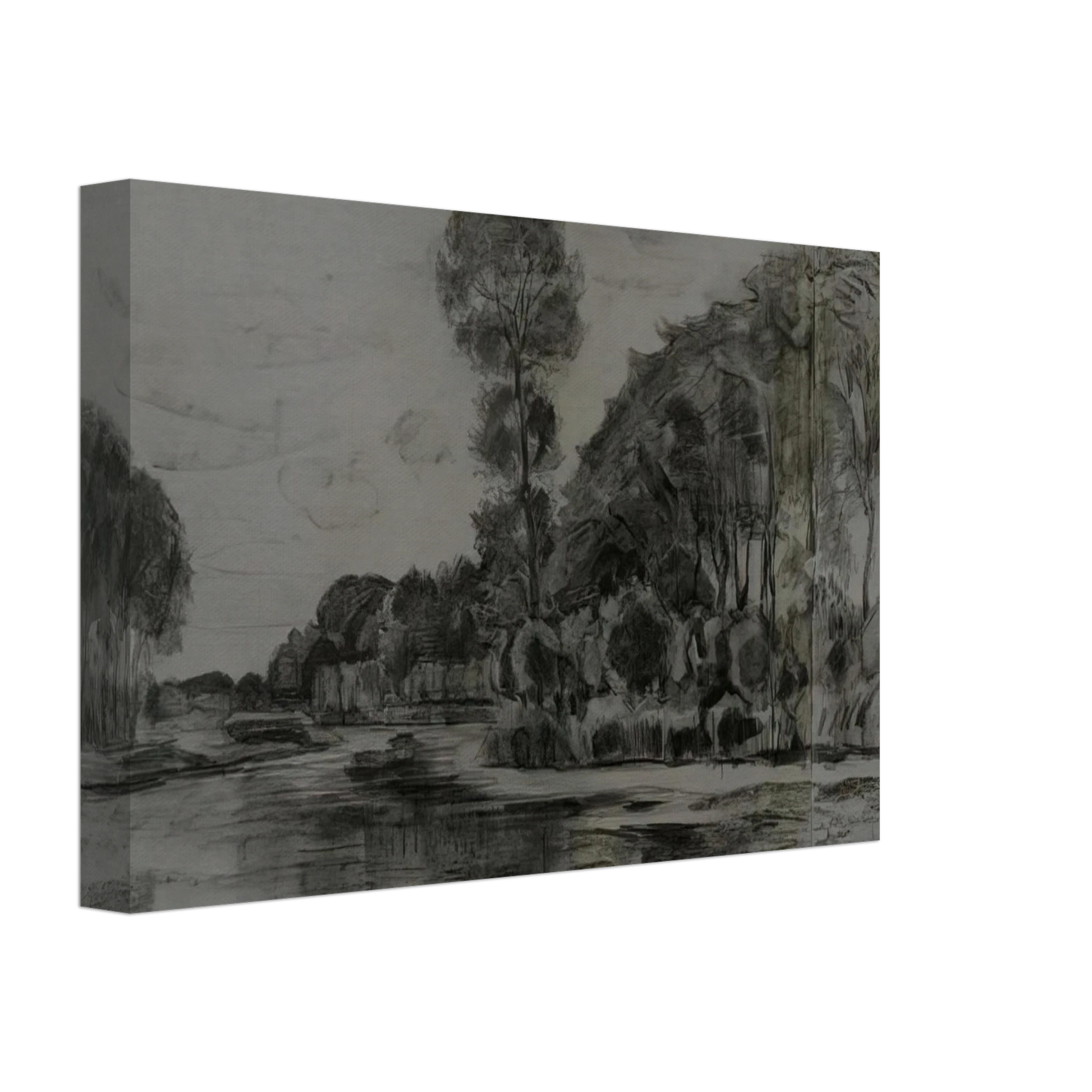 Piet Mondrian - Lonely tree at the Gein Canvas - 70x100 cm / 28x40 inches-canvas