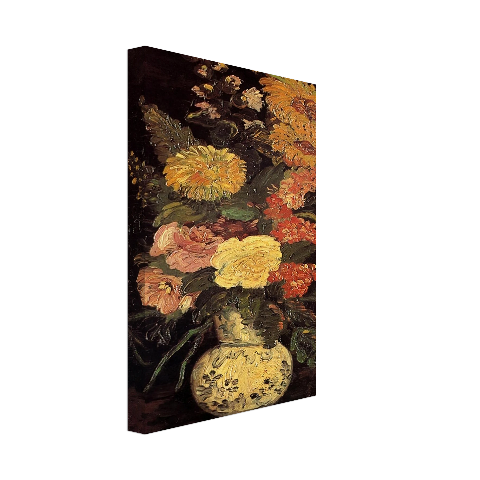 Vincent van Gogh - Vase with Asters, Salvia and Other Flowers Canvas - 70x100 cm / 28x40 inches-canvas