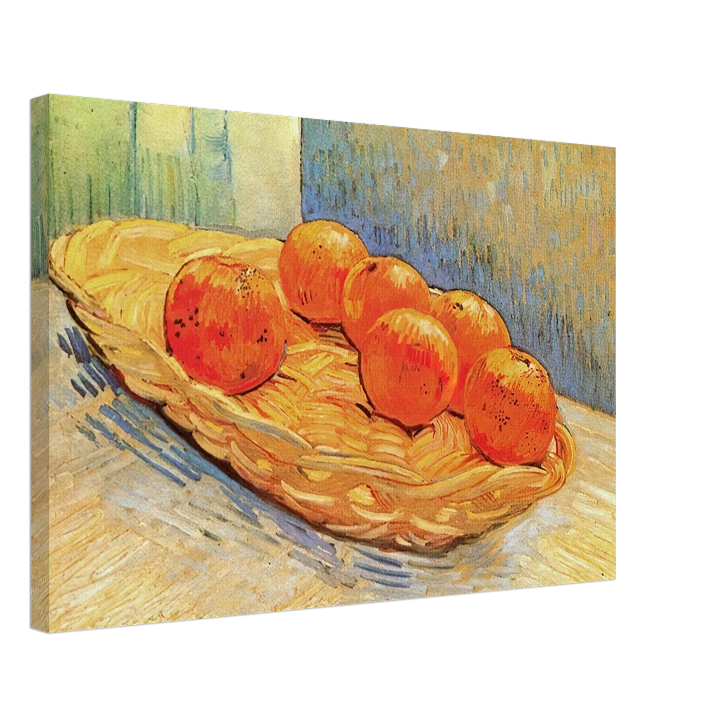 Vincent van Gogh - Still Life with Basket and Six Oranges Canvas - 40x60 cm / 16x24 inches-canvas