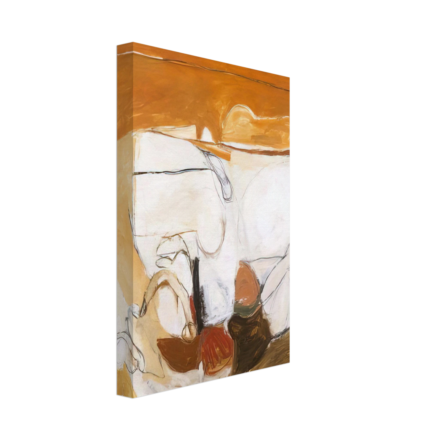 Brett Whiteley - Untitled Warm Painting - 1961 Canvas - 40x60 cm / 16x24 inches-canvas