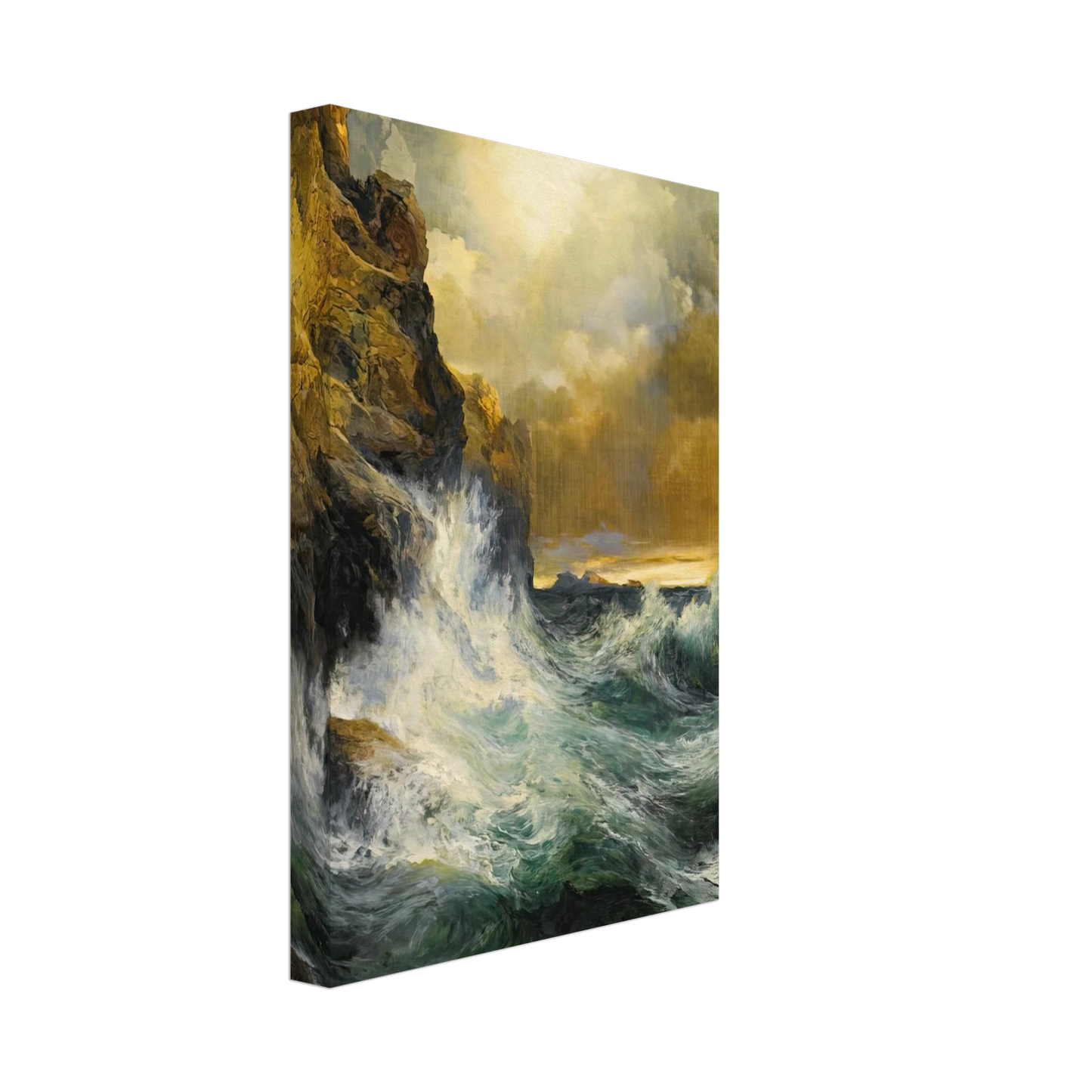Thomas Moran - The Receding Wave Canvas - 70x100 cm / 28x40 inches-canvas