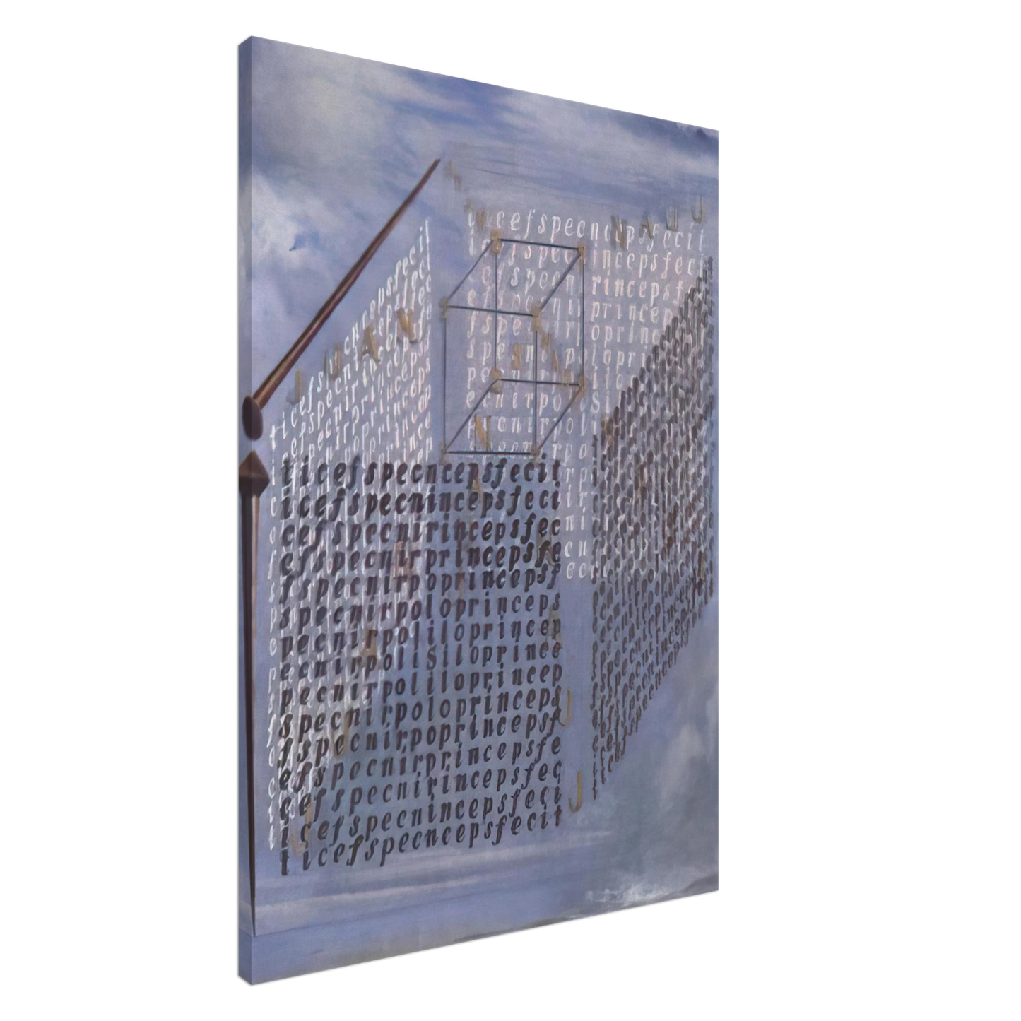 Salvador Dali - A PROPOS OF THE TREATISE ON CUBIC FORM BY JUAN DE HERRERA Canvas - 20x30 cm / 8x12 inches-canvas