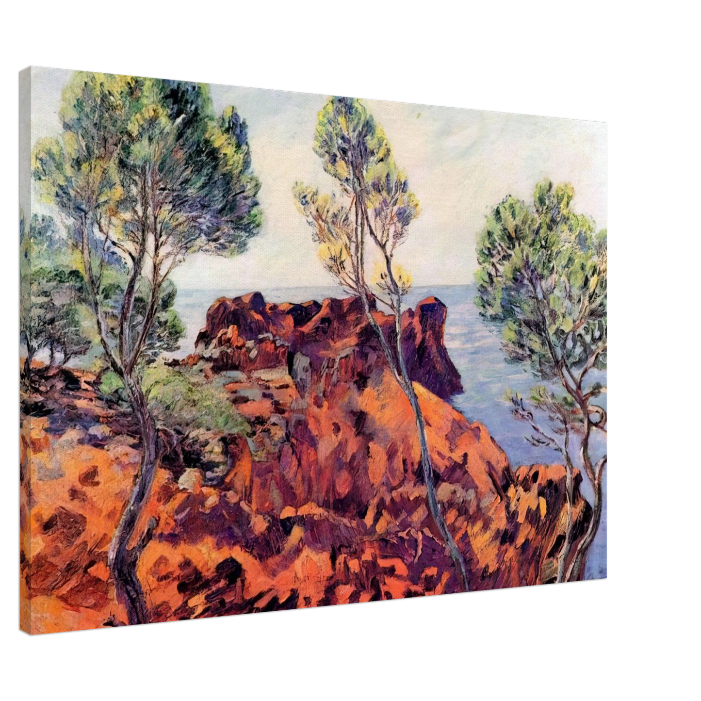 Armand Guillaumin - Agay, les Roches Rouges - 1901 Canvas - 20x30 cm / 8x12 inches-canvas