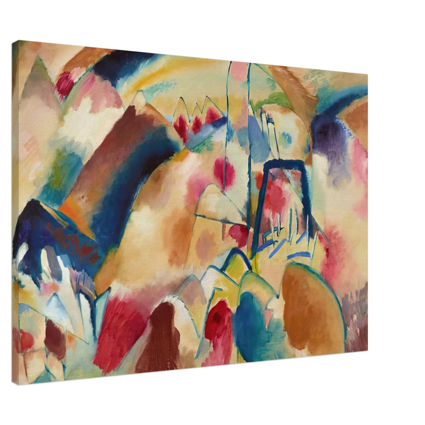 Wassily Kandinsky - LANDSCAPE WITH CHURCH 1913 Canvas - 20x30 cm / 8x12 inches-canvas