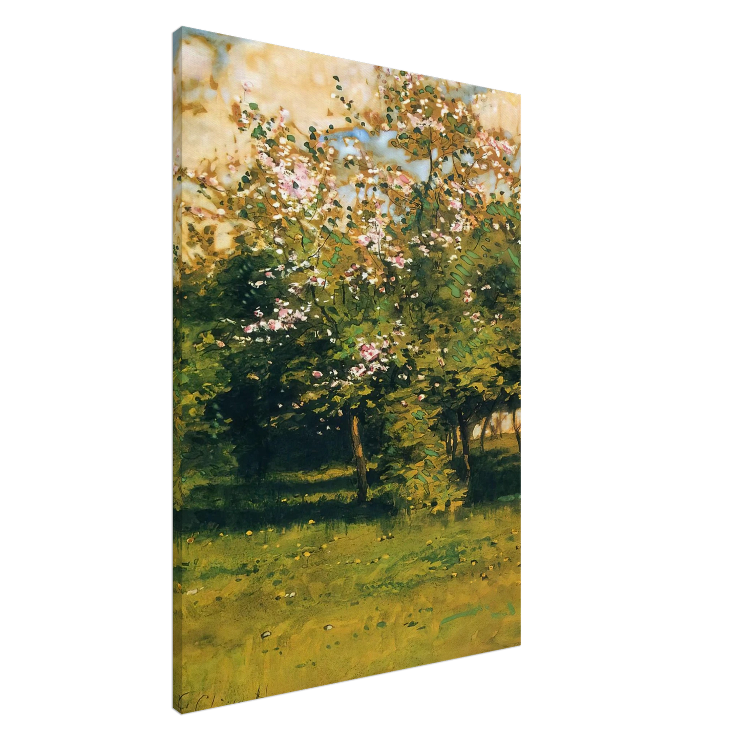 Childe Hassam - Blossoming Trees Canvas - 20x30 cm / 8x12 inches-canvas