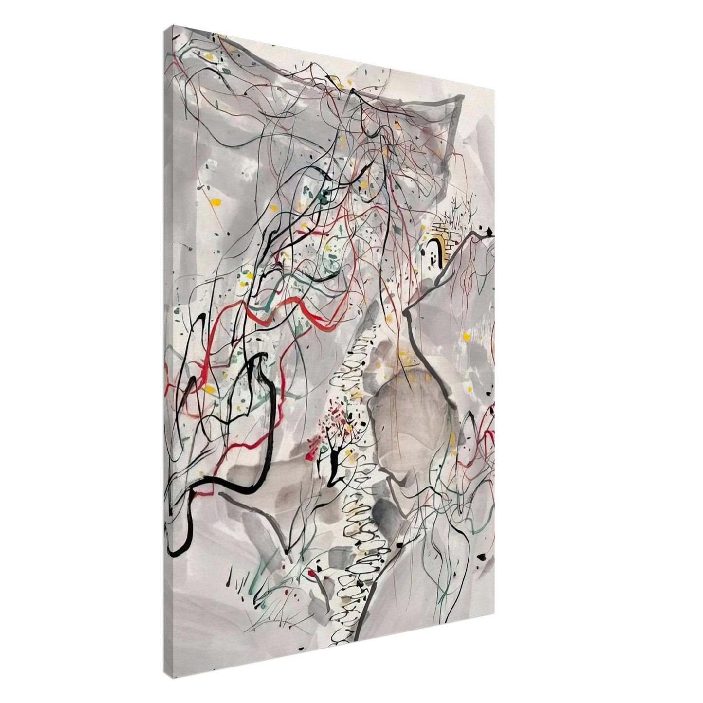 Wu Guanzhong - æ­¦å¤·å±±å¾„ - Abstract Expressionism, Ink and wash painting Canvas - 20x30 cm / 8x12 inches-canvas