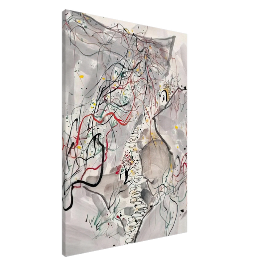 Wu Guanzhong - æ­¦å¤·å±±å¾„ - Abstract Expressionism, Ink and wash painting Canvas - 20x30 cm / 8x12 inches-canvas