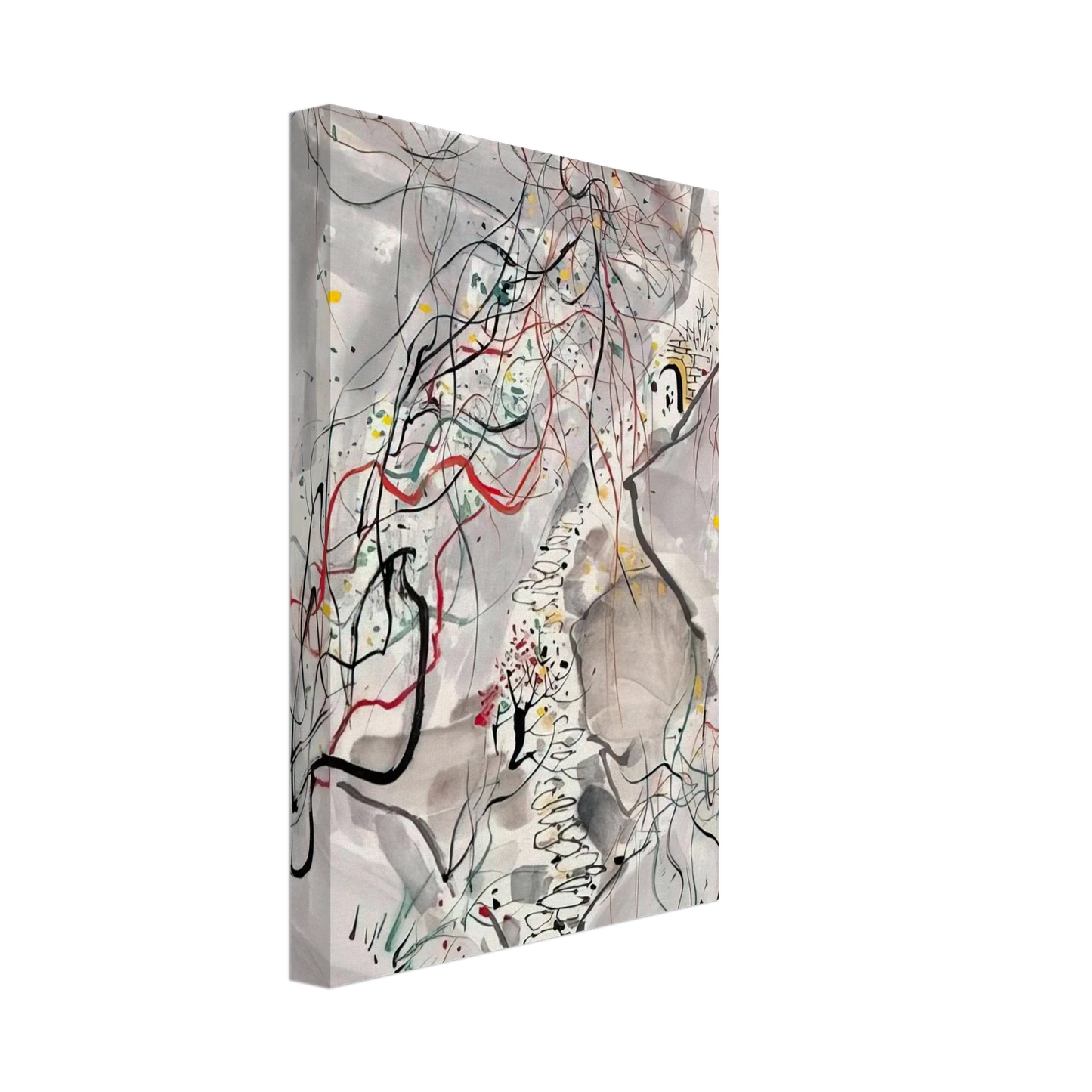 Wu Guanzhong - æ­¦å¤·å±±å¾„ - Abstract Expressionism, Ink and wash painting Canvas - 40x60 cm / 16x24 inches-canvas