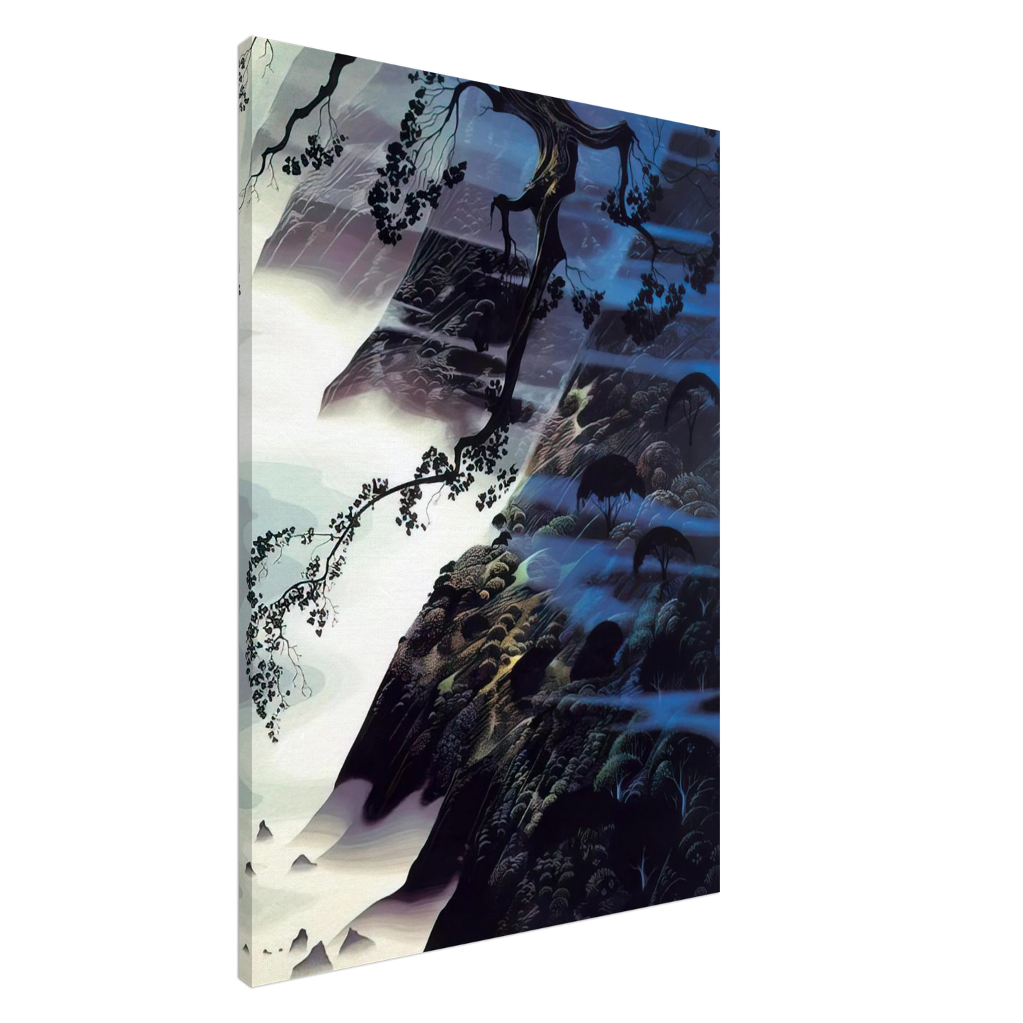 Eyvind Earle - Sea Wind and Fog Canvas - 20x30 cm / 8x12 inches-canvas