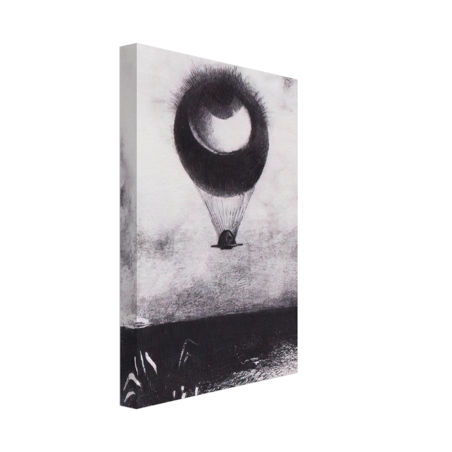 Odilon Redon - THE EYE LIKE A STRANGE BALLOON GOES TO INFINITY 1882 Canvas - 70x100 cm / 28x40 inches-canvas