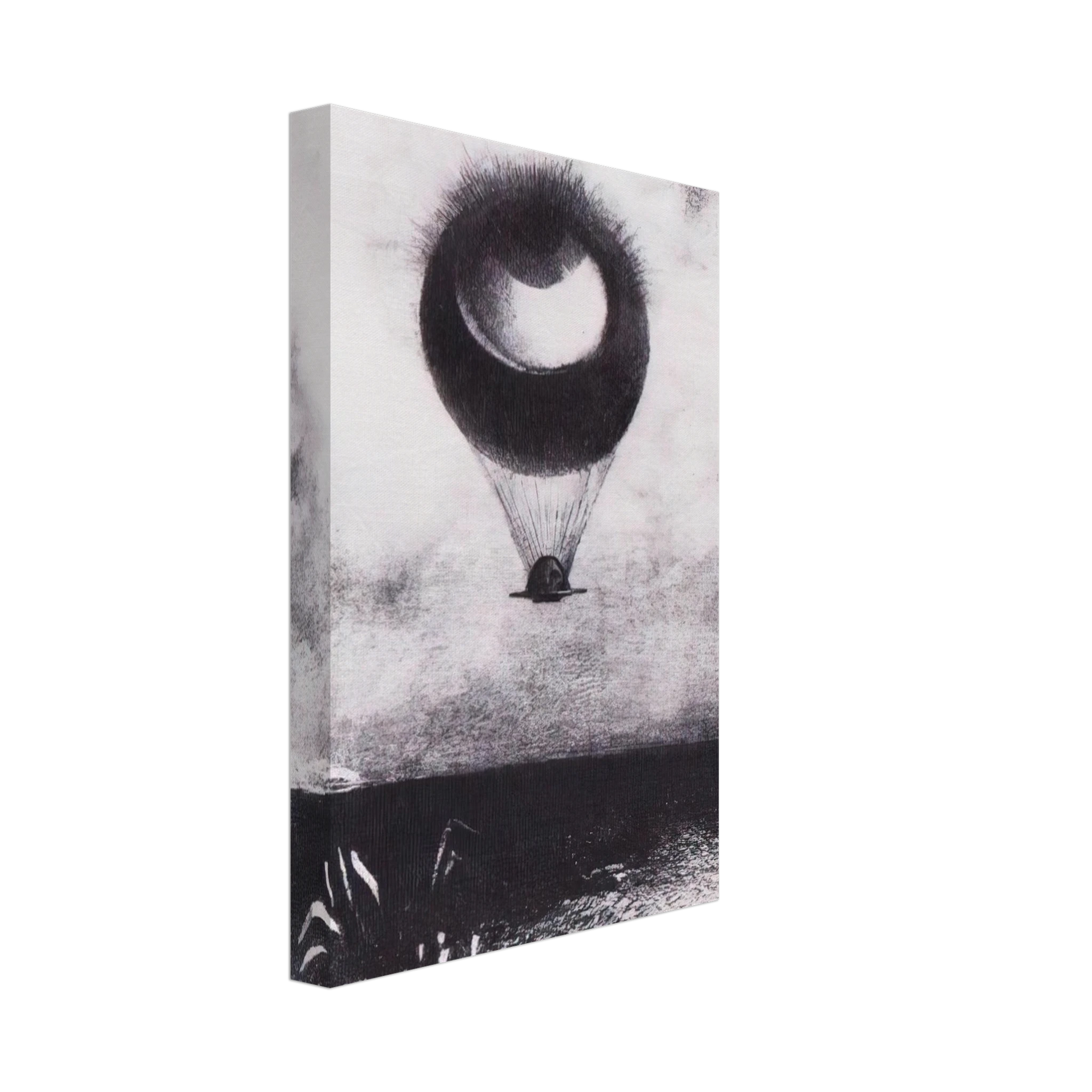 Odilon Redon - THE EYE LIKE A STRANGE BALLOON GOES TO INFINITY 1882 Canvas - 70x100 cm / 28x40 inches-canvas