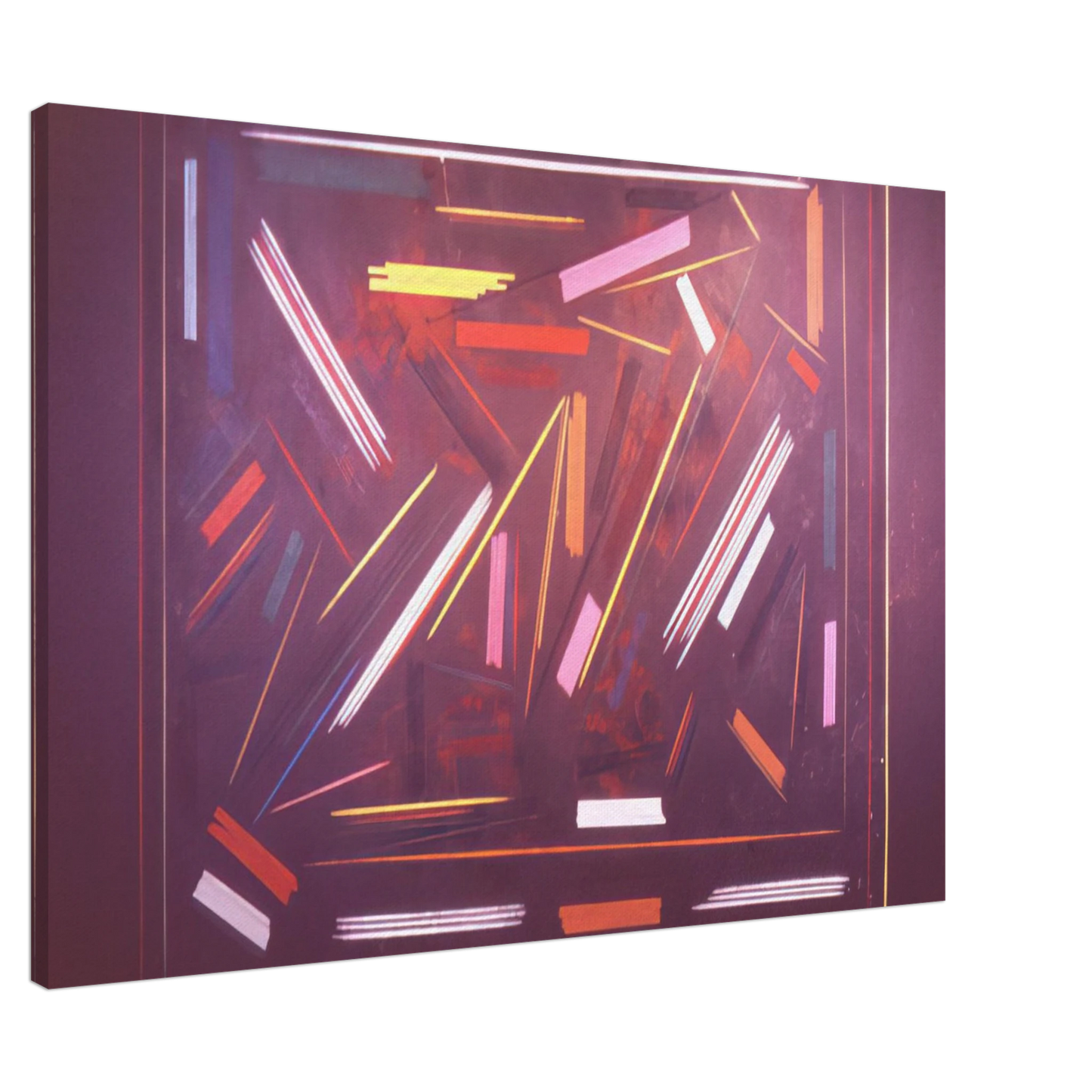 Ronnie Landfield - Brown Line Painting - 1968 Canvas - 20x30 cm / 8x12 inches-canvas