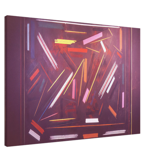 Ronnie Landfield - Brown Line Painting - 1968 Canvas - 20x30 cm / 8x12 inches-canvas