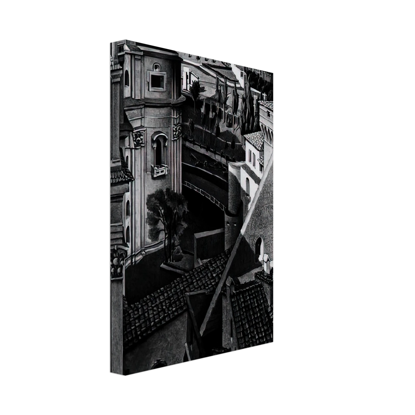 MC Escher - BERWEEN ST PETER AND SISTINE CHAPEL MARCH 1936 1936 Canvas - 40x60 cm / 16x24 inches-canvas