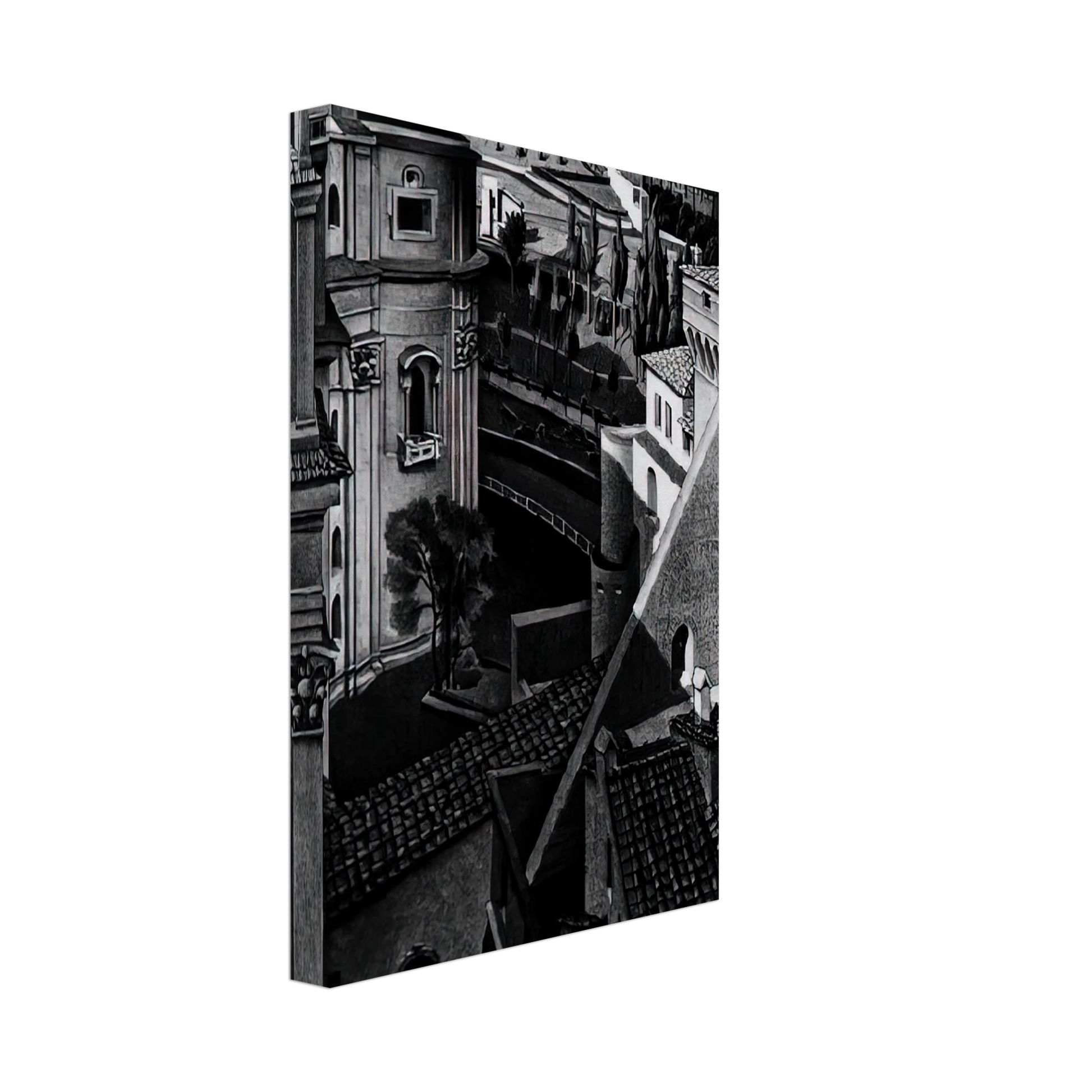 MC Escher - BERWEEN ST PETER AND SISTINE CHAPEL MARCH 1936 1936 Canvas - 40x60 cm / 16x24 inches-canvas