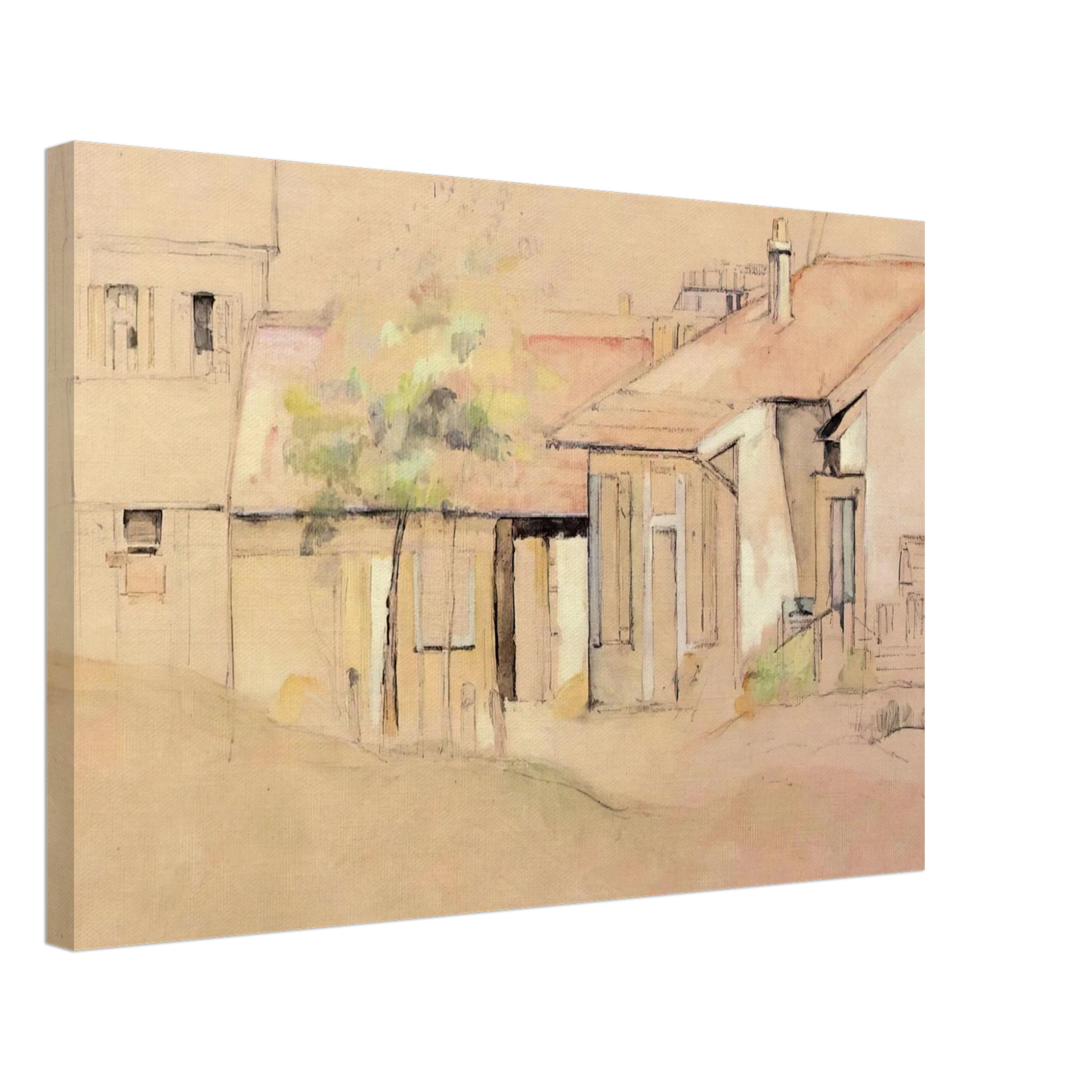 Paul Cezanne - Cottages Canvas - 40x60 cm / 16x24 inches-canvas
